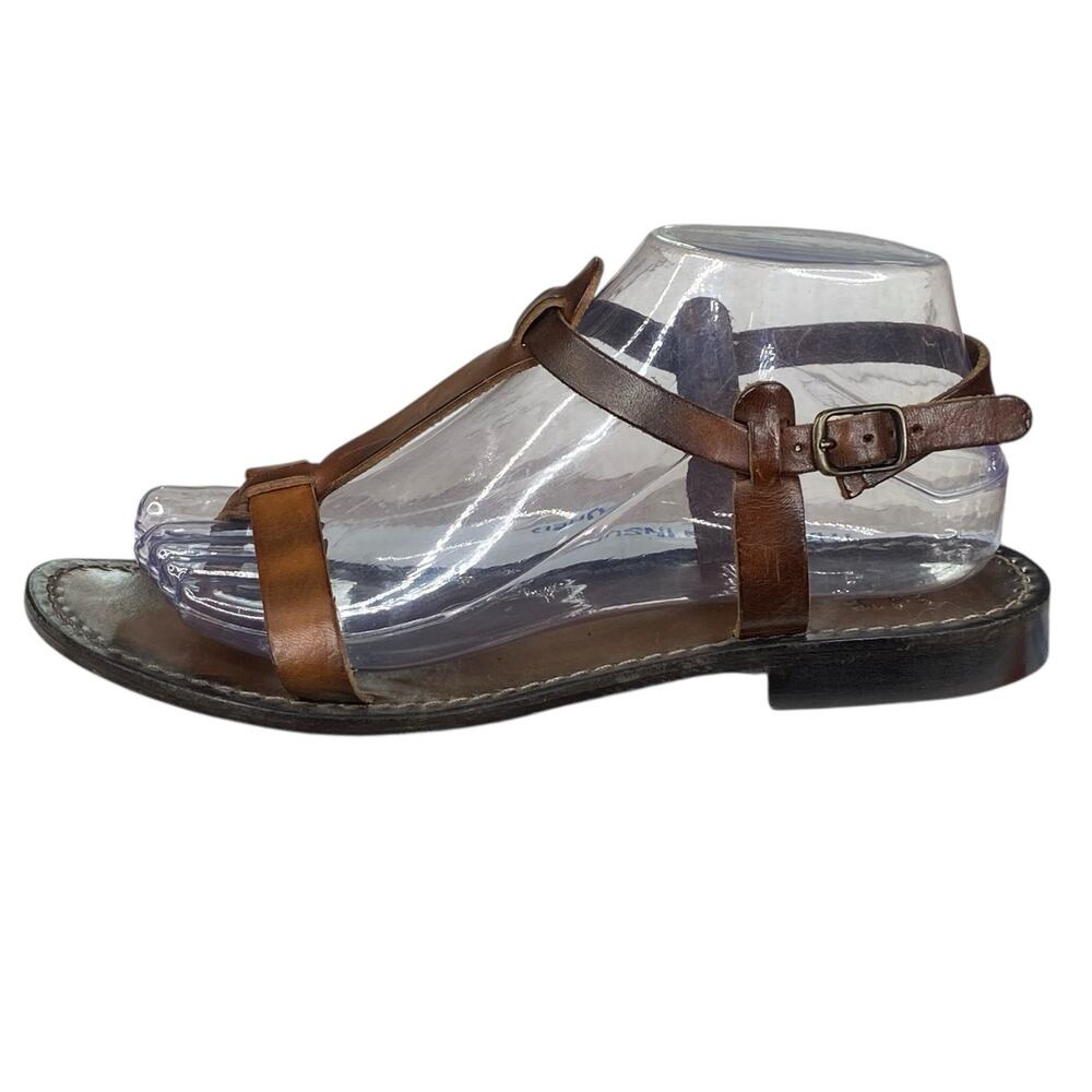 IL Bisonte Women’s Brown Leather Slingback Sandals Size 39 US 7.5 - Picture 3 of 12